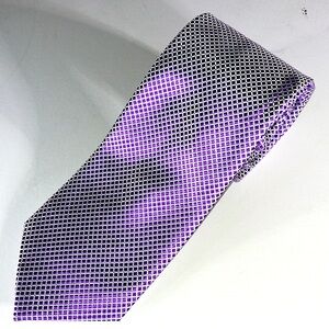 ARROW Mens Silk Purple Micro Check Pattern Formal 58" Length